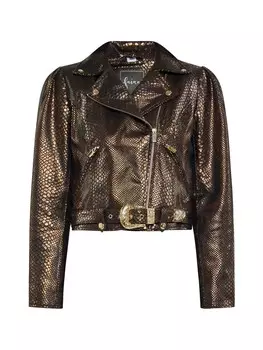 Кожаная куртка faina, цвет schwarz kupfer