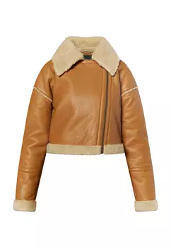 Кожаная куртка faina, коньячный