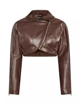 Кожаная куртка faina, коричневый