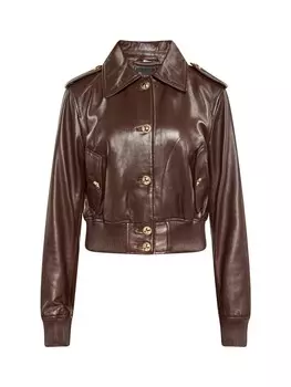 Кожаная куртка faina, коричневый
