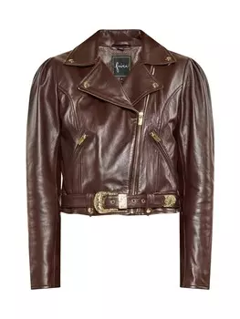 Кожаная куртка faina, коричневый