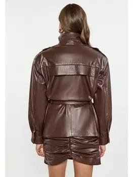 Кожаная куртка faina, коричневый