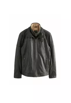 Кожаная куртка FOUR POCKET REGULAR FIT Next, коричневый