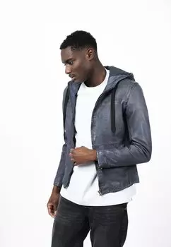 Кожаная куртка Freaky Nation, цвет iron