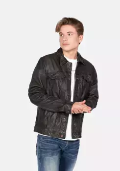 Кожаная куртка Freaky Nation "Derk-FN", серый
