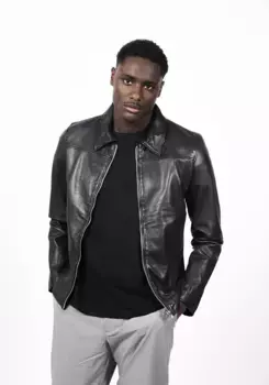 Кожаная куртка Freaky Nation "Finley-FN", черный