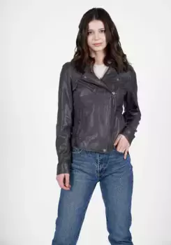 Кожаная куртка Freaky Nation "Jelez", серый
