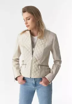 Кожаная куртка FURNIQ UK, бежевый