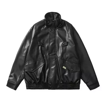 Кожаная куртка Garden Mori унисекс Jeep, черный