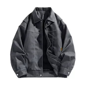 Кожаная куртка Garden Mori унисекс Jeep, темно-серый