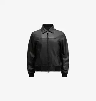 Кожаная куртка Gen со вставками, прямого кроя Allsaints, черный