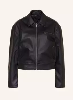 Кожаная куртка Gina Tricot, черный