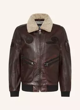 Кожаная куртка gmstarpilot со съемным воротником Gipsy, коричневый
