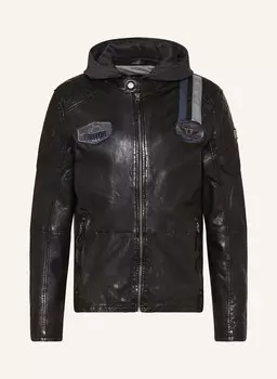 Кожаная куртка Gmtinon со съемной панелью Gipsy, черный