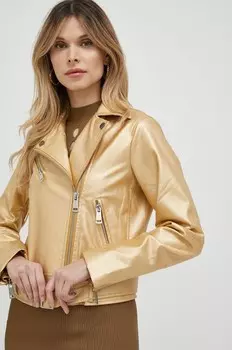 Кожаная куртка Guess, золотой