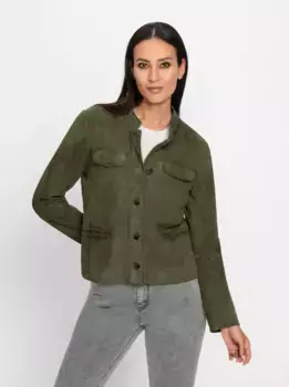 Кожаная куртка Heine, без капюшона, оливковый