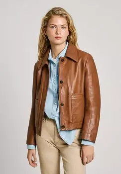 Кожаная куртка HILLARY Pepe Jeans, коричневый