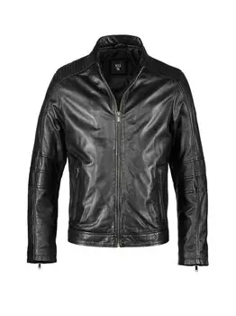 Кожаная куртка His, черный