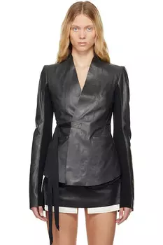 Кожаная куртка Hollywood из гладкой телячьей кожи Rick Owens, черный