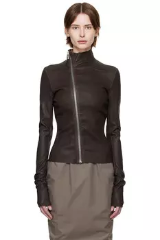Кожаная куртка Hollywood jkt Rick Owens, цвет mahogany