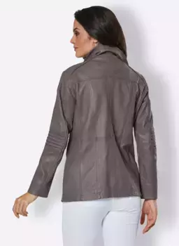 Кожаная куртка Inspirations, без капюшона Inspirationen, серый