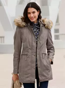 Кожаная куртка Inspirations с капюшоном Inspirationen, коричневый