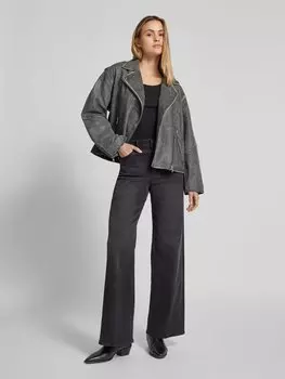 Кожаная куртка из натуральной овчины модель «MAYA» YAS, антрацит