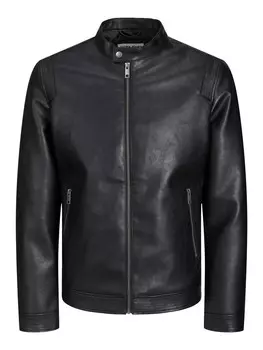 Кожаная куртка JACK & JONES Between-Season Jacket JJERocky, черный