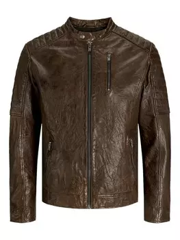 Кожаная куртка JACK & JONES Between-Season Jacket Richard, темно-коричневый