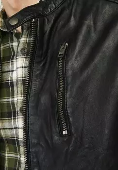 Кожаная куртка Jack & Jones, черный