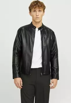 Кожаная куртка Jack & Jones, черный
