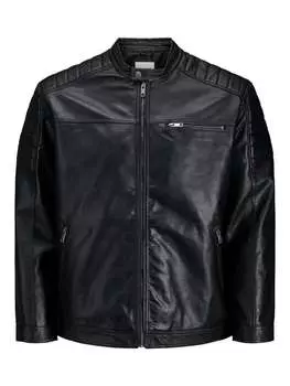 Кожаная куртка Jack & Jones, черный