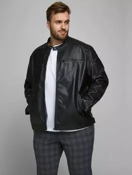 Кожаная куртка Jack & Jones, черный