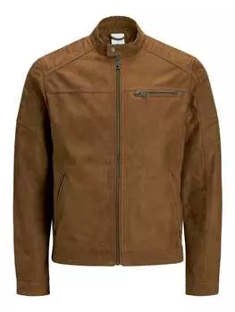 Кожаная куртка Jack & Jones, коричневый