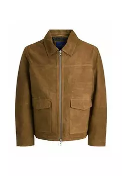 Кожаная куртка Jack & Jones, коричневый