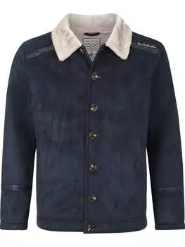 Кожаная куртка Jan Vanderstorm, темно-синий