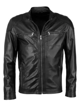 Кожаная куртка JCC 31020219Ecom, черный