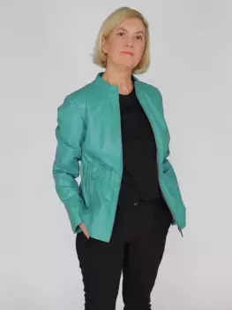 Кожаная куртка JCC "3102223", бирюзовый
