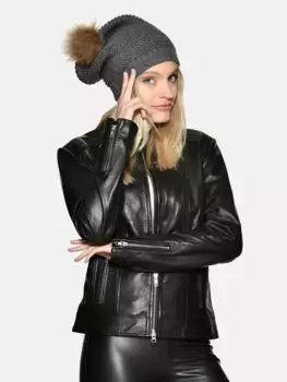 Кожаная куртка JCC "31024025", черный