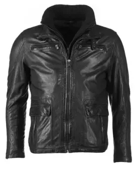 Кожаная куртка JCC "40785", черный