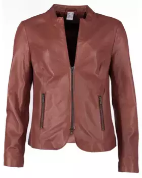 Кожаная куртка JCC "Лида", бордовый