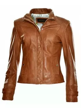 Кожаная куртка JCC mikurzem Stehkragen 31020360, коричневый