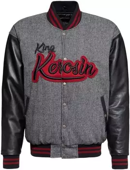 Кожаная куртка King Kerosin, серый