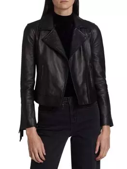 Кожаная куртка Kravitz с бахромой L'Agence, черный