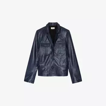Кожаная куртка Liams с накладными карманами Zadig&Voltaire, синий
