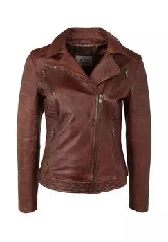 Кожаная куртка Locky с асимметричной молнией 7eleven, коричневый