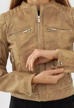 Кожаная куртка MARIA RACER Bolongaro Trevor, коричневый