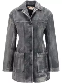 Кожаная куртка Marni, черный