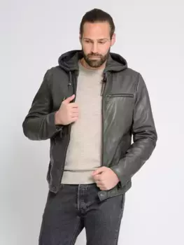 Кожаная куртка Maze "42021311", серый