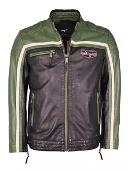 Кожаная куртка Maze 4202191, цвет black/green